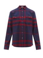 Matchesfashion.com Frame - Refined Checked Brushed Cotton Shirt - Mens - Navy Multi