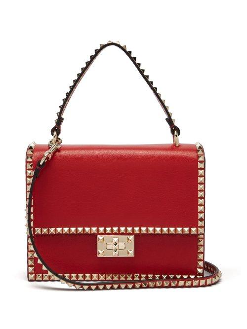 Matchesfashion.com Valentino - Rockstud No Limit Leather Cross Body Bag - Womens - Red