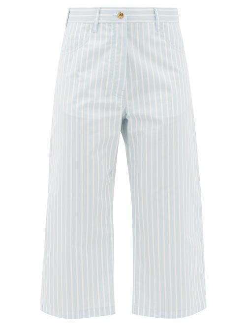 Matchesfashion.com Sies Marjan - Issa Striped Cotton-blend Cropped Trousers - Womens - Blue Stripe
