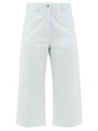 Matchesfashion.com Sies Marjan - Issa Striped Cotton-blend Cropped Trousers - Womens - Blue Stripe