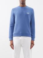 A.p.c. - Rider Logo-embroidered Cotton Sweatshirt - Mens - Blue