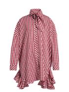 House Of Holland Ruffle-trimmed Gingham Shirtdress