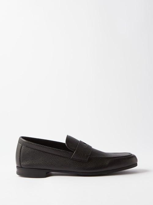 John Lobb - Thorne Penny-strap Leather Loafers - Mens - Black