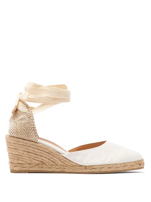 Matchesfashion.com Castaer - Joyce Canvas Wedge Espadrilles - Womens - White