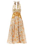 Matchesfashion.com Zimmermann - Lovestruck Cutout-back Floral-print Midi Dress - Womens - Multi