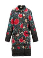 Matchesfashion.com By Walid - Zosia Floral-embroidered Cotton And Silk Coat - Womens - Black Red