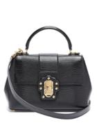 Matchesfashion.com Dolce & Gabbana - Lucia Lizard Effect Leather Bag - Womens - Black