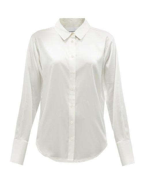 Ladies Rtw Frame - The Standard Silk-satin Shirt - Womens - Ivory