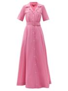 Matchesfashion.com Staud - Millie Recycled-poplin Maxi Shirt Dress - Womens - Pink