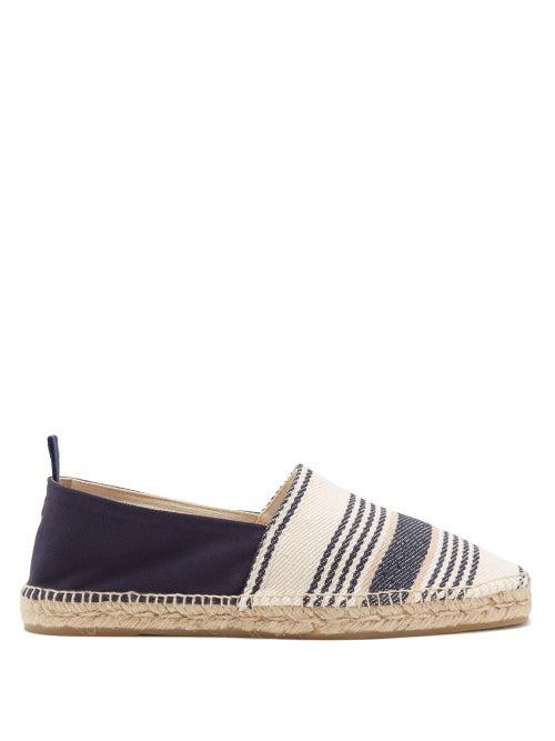 Matchesfashion.com Castaer - Pedro Striped-canvas And Jute Espadrilles - Mens - Navy Multi