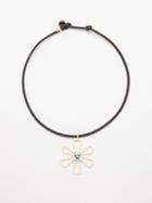 Bea Bongiasca - Flower Topaz, Enamel & 9kt Gold Necklace - Womens - Blue White