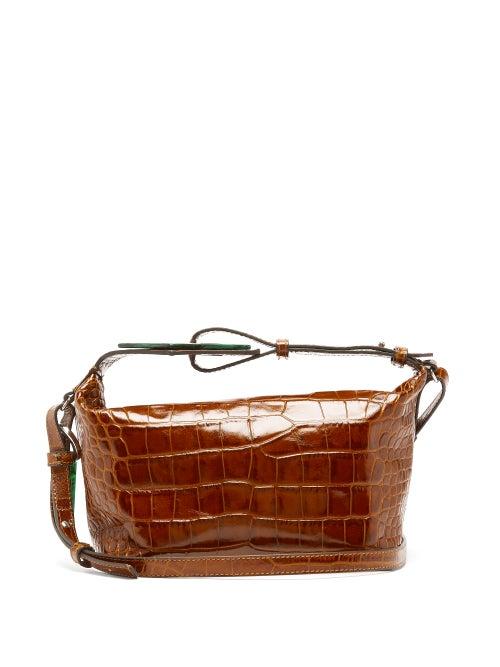 Matchesfashion.com Ganni - Plaque Crocodile-effect Leather Bag - Womens - Tan Multi