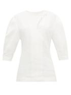 Matchesfashion.com Jil Sander - Asymmetric Coated-linen Top - Womens - Ivory