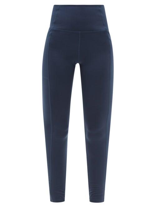 Ladies Activewear Girlfriend Collective - High-rise Long Pocketed Leggings - Womens - Navy