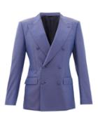 Dolce & Gabbana - Double-breasted Wool-blend Blazer - Mens - Blue