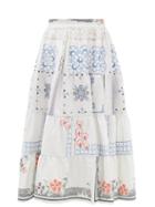 Rianna + Nina - Kendima Floral Cross-stitched Cotton Maxi Skirt - Womens - Multi