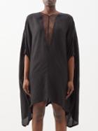 Rick Owens - Babel Tulle-insert Draped Crepe Dress - Womens - Black