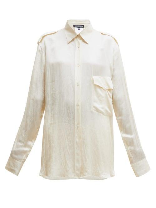 Matchesfashion.com Ann Demeulemeester - Buttoned Nanette Blouse - Womens - Cream