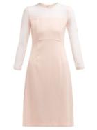 Matchesfashion.com Goat - Flavia Wool Crepe Midi Dress - Womens - Light Pink