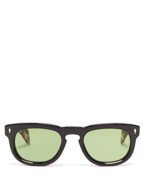 Matchesfashion.com Jacques Marie Mage - The Pepper Round Frame Acetate Sunglasses - Mens - Black