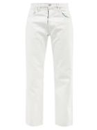 Maison Margiela - Painted Cropped Straight-leg Jeans - Mens - White