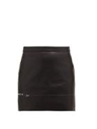 Matchesfashion.com Vetements - Embroidered Leather Mini Skirt - Womens - Black