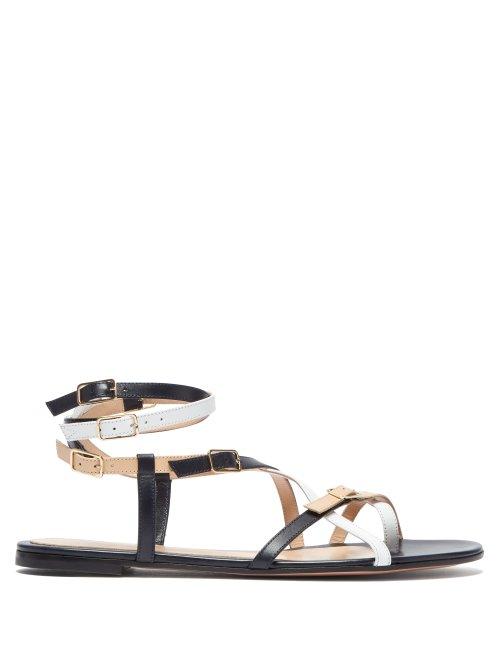 Matchesfashion.com Gianvito Rossi - Cross Strap Leather Sandals - Womens - White Multi