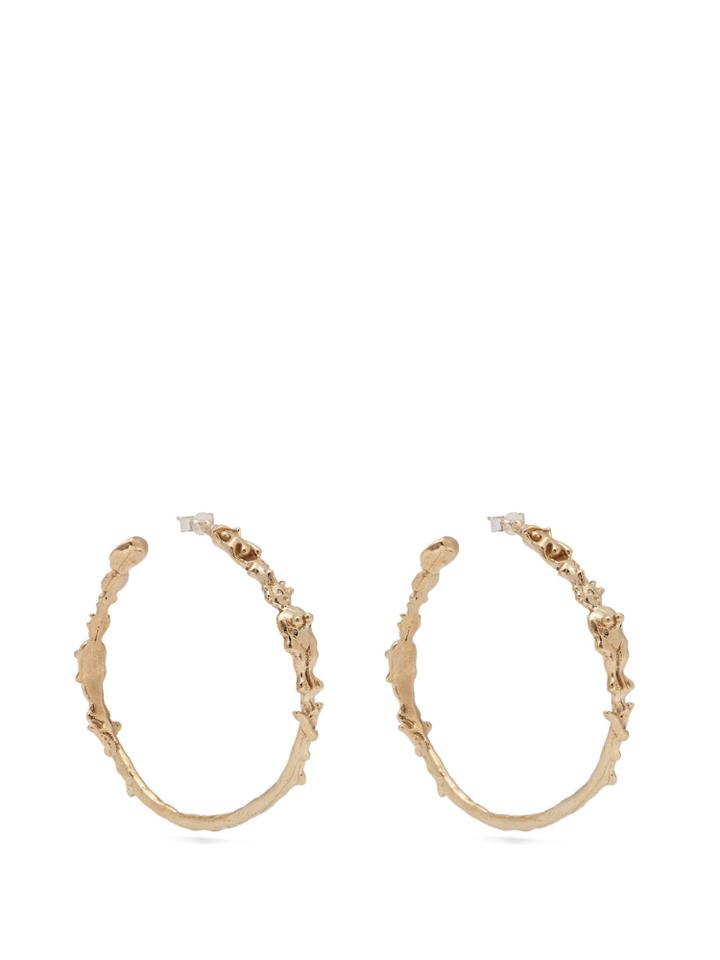 Joanne Burke Dwarf Flower Large Hoop Earrings