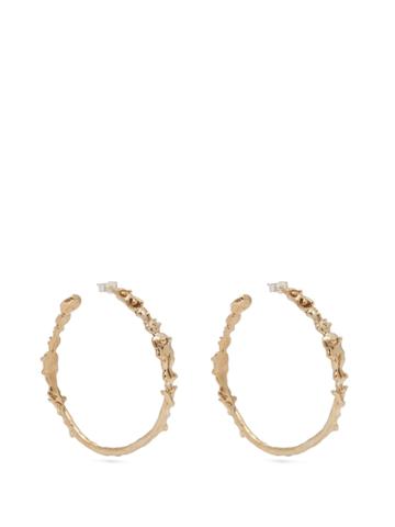 Joanne Burke Dwarf Flower Large Hoop Earrings