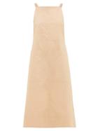 Matchesfashion.com Lee Mathews - Workroom Patch-pocket Side-slit Cotton Dress - Womens - Camel