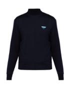 Matchesfashion.com Prada - Logo Cotton Jersey Top - Mens - Navy
