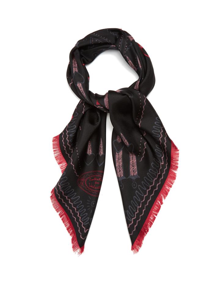 Valentino Love Blade-print Silk-satin Scarf