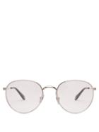 Matchesfashion.com Givenchy - Rivet Effect Round Frame Metal Glasses - Womens - Silver