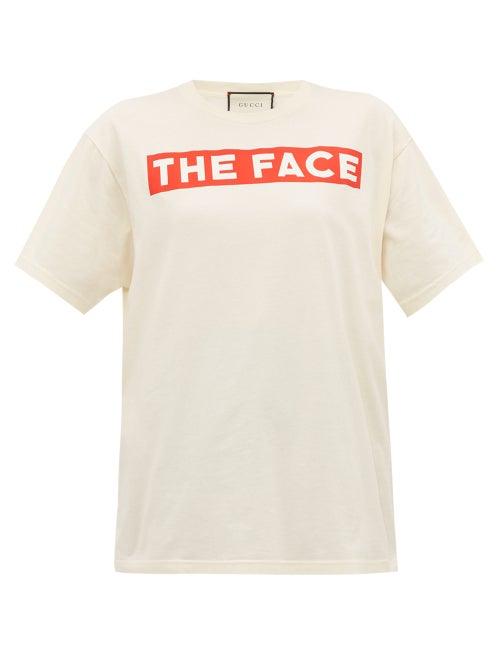 Matchesfashion.com Gucci - The Face Print Cotton Jersey T Shirt - Womens - White