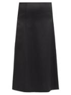 Matchesfashion.com Totme - High-rise Canvas Midi Skirt - Womens - Black