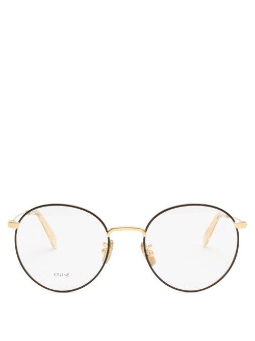 Matchesfashion.com Celine Eyewear - Round Metal Glasses - Womens - Gold