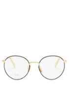Matchesfashion.com Celine Eyewear - Round Metal Glasses - Womens - Gold