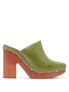 Matchesfashion.com Jacquemus - Sabots Leather Clog Mules - Womens - Green