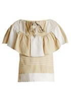 Matchesfashion.com Ace & Jig - Clifton Striped Cotton Blend Top - Womens - Beige Multi