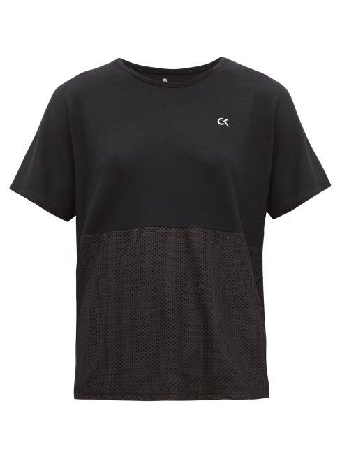 Matchesfashion.com Calvin Klein Performance - Mesh Panel T Shirt - Womens - Black