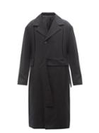 Wooyoungmi - Belted Wool-twill Overcoat - Mens - Black