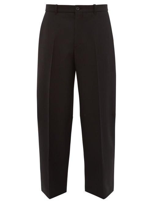 Matchesfashion.com Balenciaga - Cropped Wool Tapered Trousers - Mens - Black