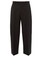 Matchesfashion.com Balenciaga - Cropped Wool Tapered Trousers - Mens - Black