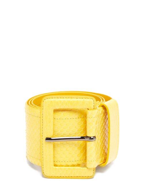 Matchesfashion.com Carolina Herrera - Watersnake Waist Belt - Womens - Yellow