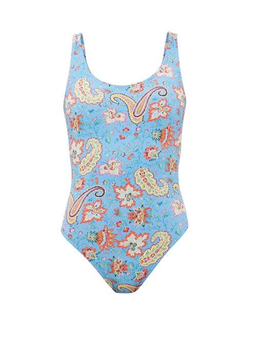 Matchesfashion.com Etro - Low-back Paisley-print Swimsuit - Womens - Blue Print