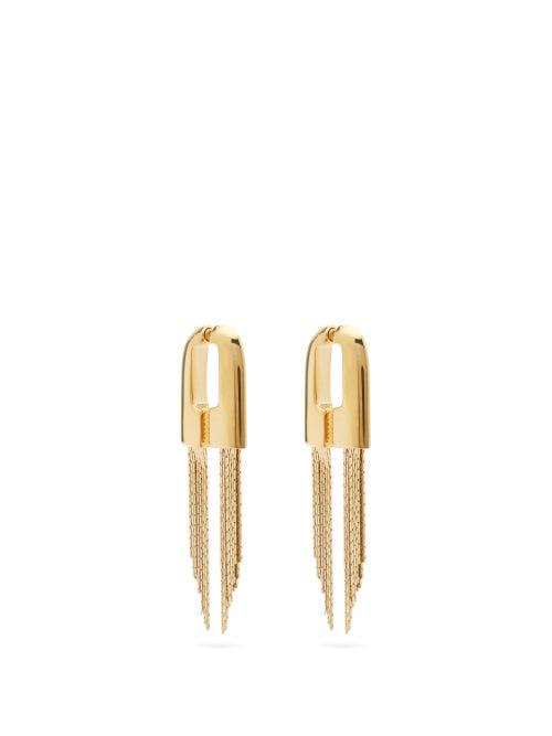 Matchesfashion.com Givenchy - Graphic Chain-tassel Earrings - Womens - Gold