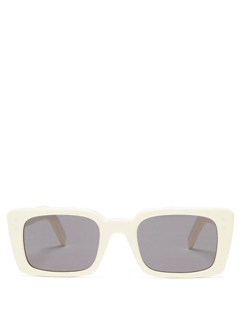Matchesfashion.com Gucci - Rectangular Acetate Sunglasses - Womens - White Multi