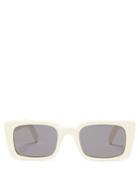 Matchesfashion.com Gucci - Rectangular Acetate Sunglasses - Womens - White Multi