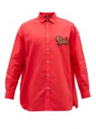 Jacquemus - Dog-appliqu Cotton-poplin Shirt - Mens - Red