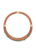 Matchesfashion.com Aurlie Bidermann - Wood And Turquoise Stone Necklace - Womens - Blue